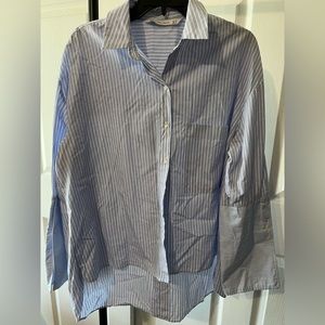 Zara Wide Cuff Striped Shirt in XL